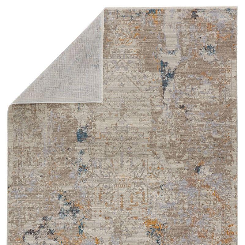 Hammon Gray and Gold Reversible Medallion Area Rug