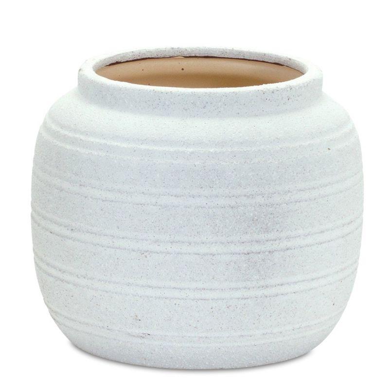 White Speckled Ceramic Bouquet Vase 7.5"