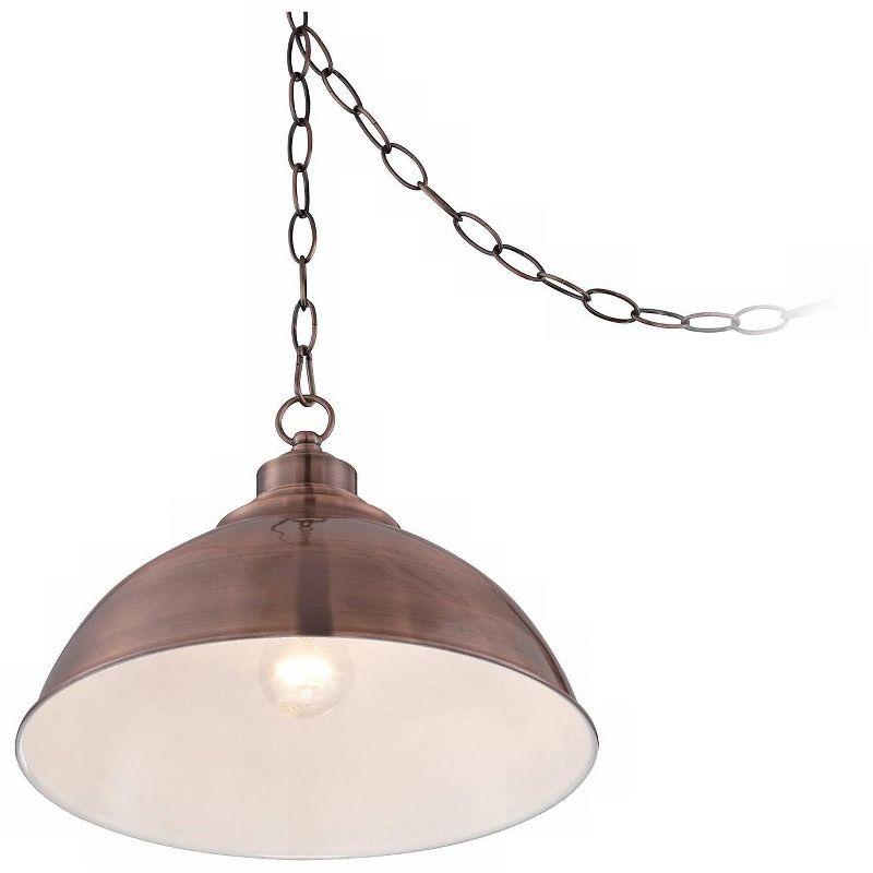 Franklin Iron Works Southton Copper Swag Pendant Light 13 1/4" Wide Industrial Rustic Dome Shade for Dining Room House Foyer Kitchen Island Entryway