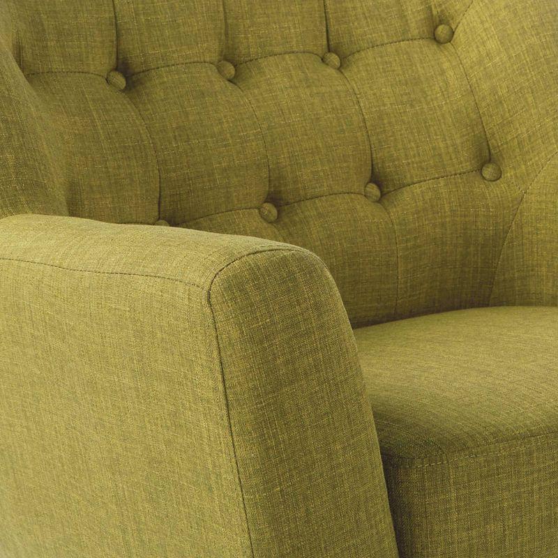 Mill Lane Chair with Coffee Legs Green - OSP Home Furnishings: Upholstered Polyester, Mid-Century Modern