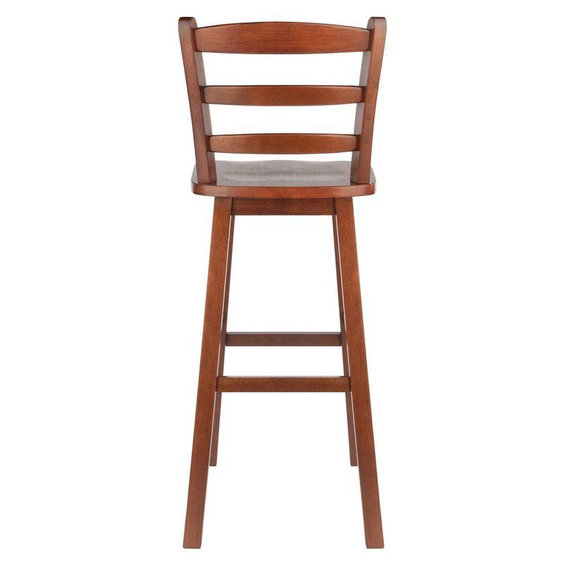 Winsome Scalera Ladder Back Swivel Seat Counter Height Barstool Walnut: Fixed Height, Wood Frame, 220lb Capacity