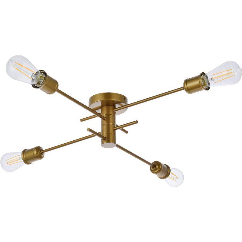 Elegant Lighting Xavier 4 lights flush mount in brass