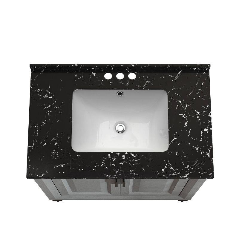 Modern 30" Single Sink Freestanding Bath Vanity Marble Pattern Top - Festivo