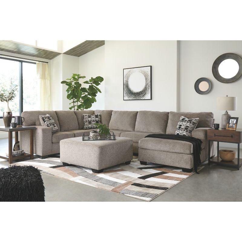 Platinum Gray Chenille Oversized Ottoman