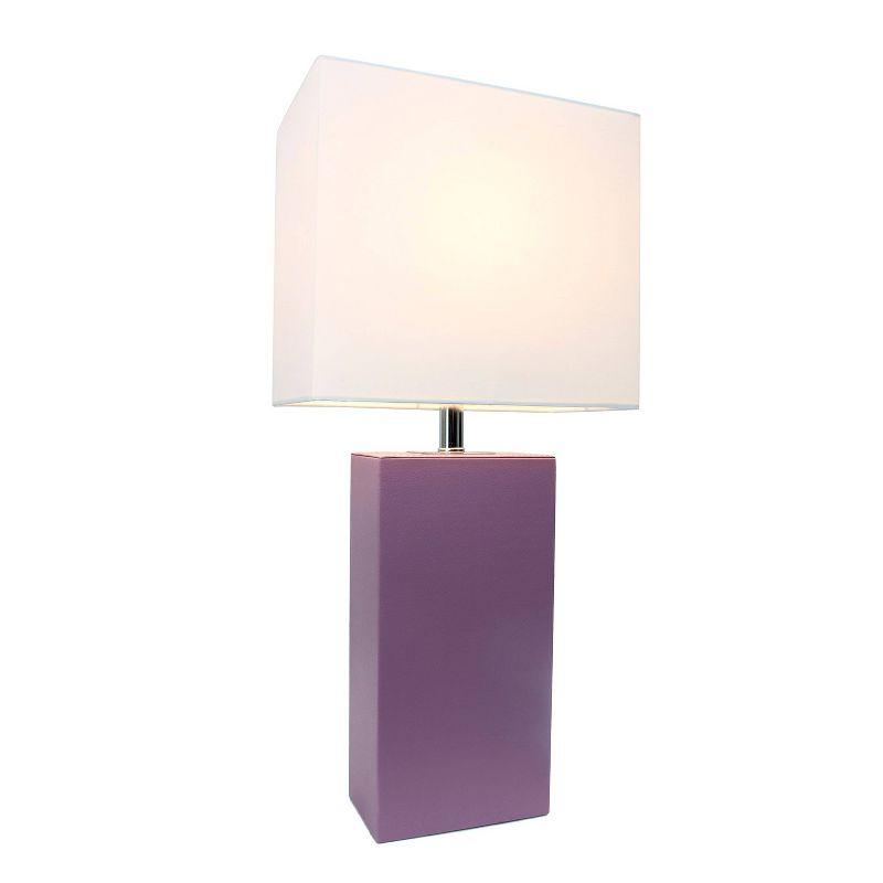 21" Monaco Avenue Modern Leather Table Lamp - Elegant Designs