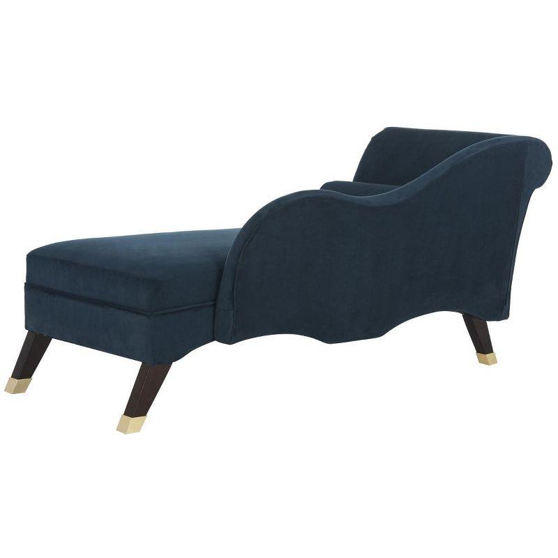 Caiden Vevlet Chaise with Pillow - Navy - Safavieh.