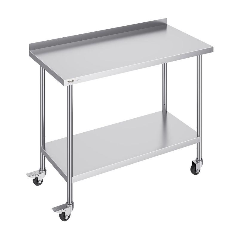 VEVOR VEVOR Stainless Steel 24'' W x 40'' H Adjustable Portable Work Table