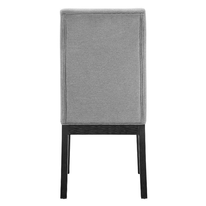 Gray Faux Leather Upholstered Parsons Side Chair with Wood Frame