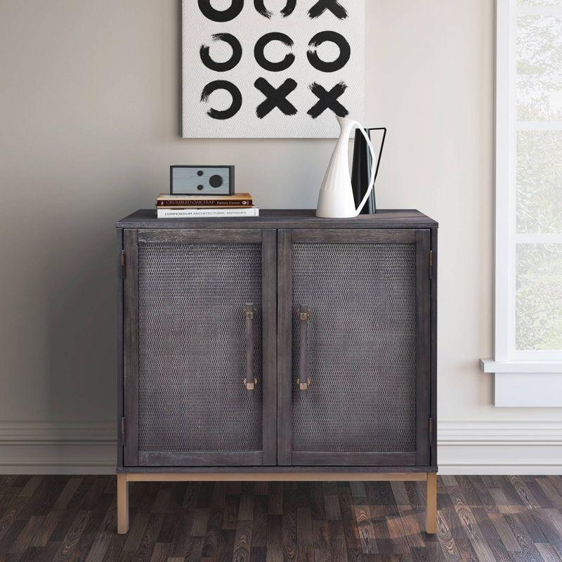 Hopper Studio Hopper Studio Sophia Solid Wood 34'' 2-Door Cabinet, Adjustable Shelf, Practical Shelving