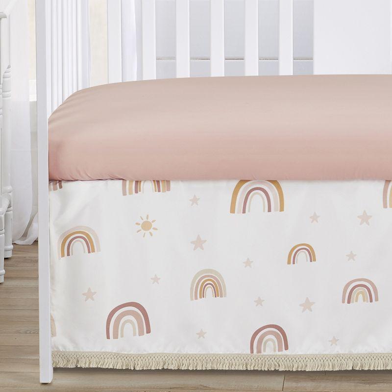 Sweet Jojo Designs Girl Baby Crib Bedding Set - Boho Rainbow Collection 4pc