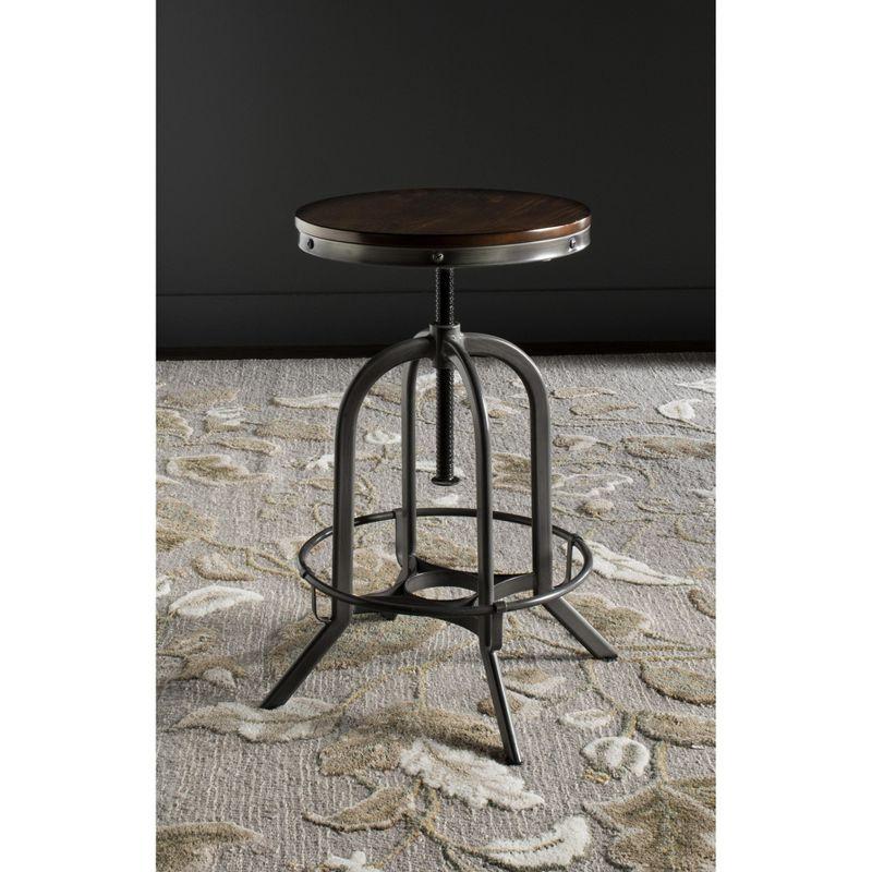 Wildomar Swivel Stool - FOX6226 - Burnt Oak/Iron - Safavieh Couture