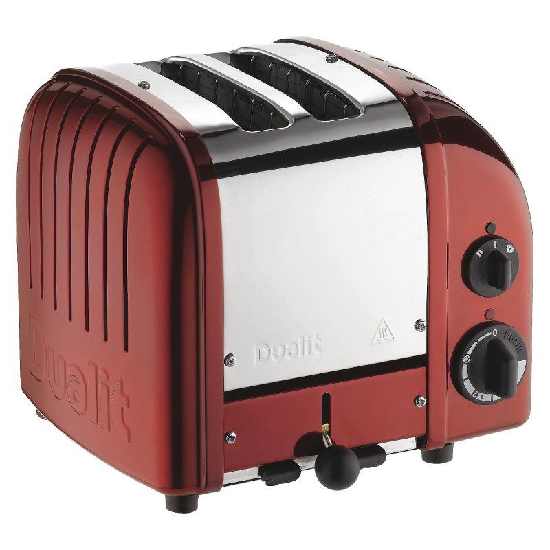 Dualit Red Stainless Steel 2-Slice Wide Slot Toaster