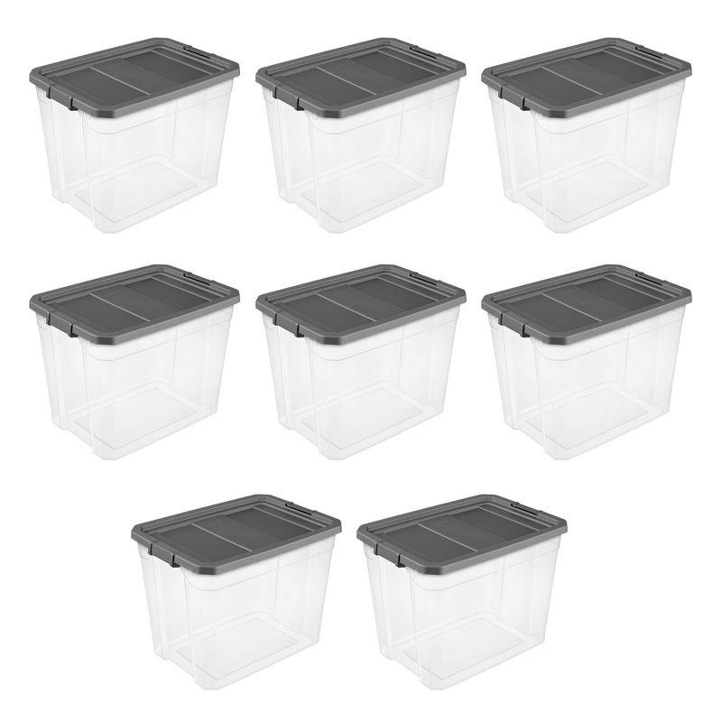 Sterilite 108 Quart Clear Plastic Stacker Storage Containers with Latching Lid