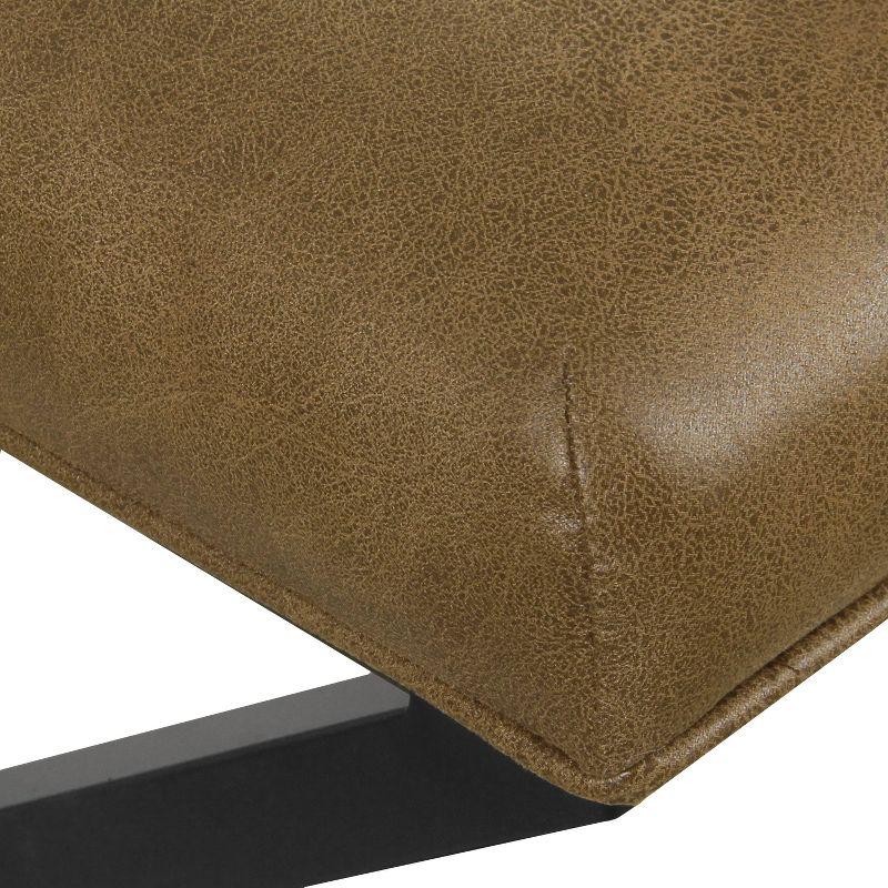 X-Design Bench Faux Leather Brown - HomePop: Modern Upholstered Ottoman, Bedroom Seating, 250lb Capacity