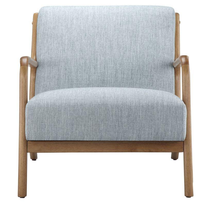 Mid-Century Light Blue Elm Wood Accent Chair