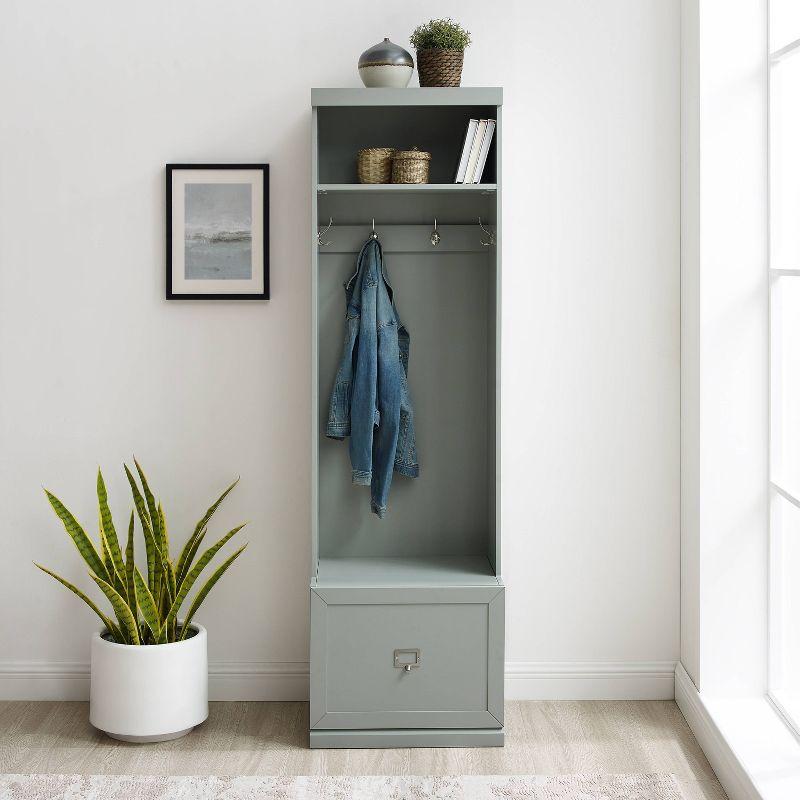 Gray Modular Hall Tree with Storage and Hooks