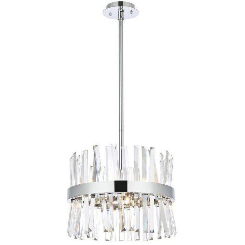 Serephina 16" Crystal Round Pendant Light in Chrome