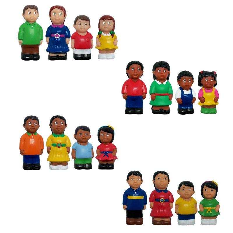 Multicultural Family Figures Set with Soft Vinyl Construction