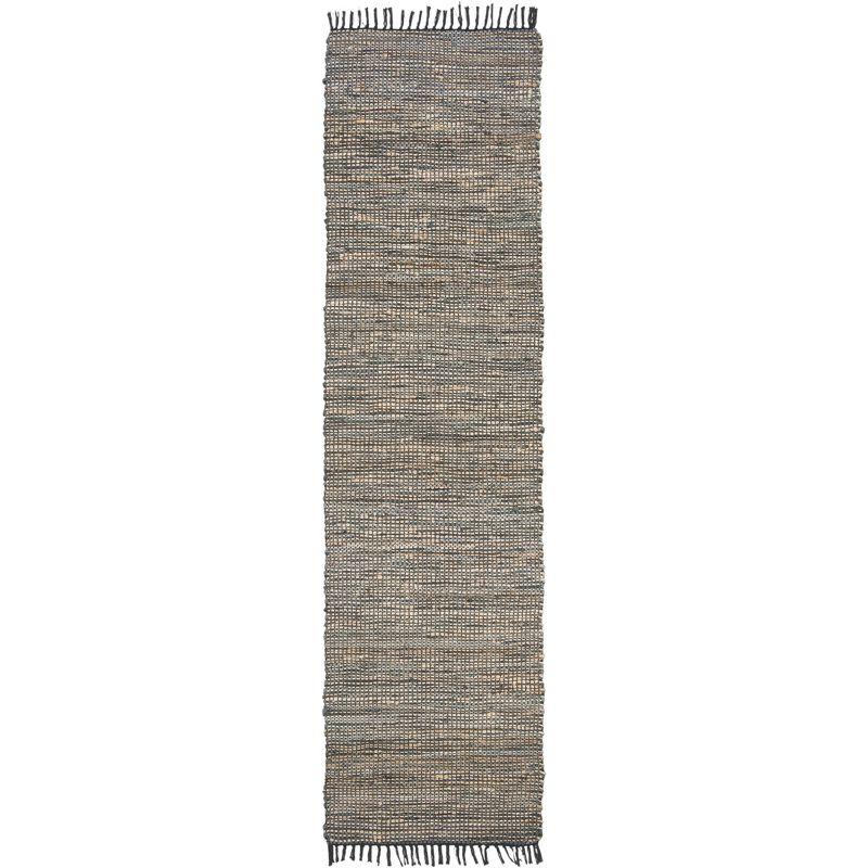 Vintage Leather VTL203 Hand Woven Indoor Accent Rug - Grey - 2'3"x4' - Safavieh