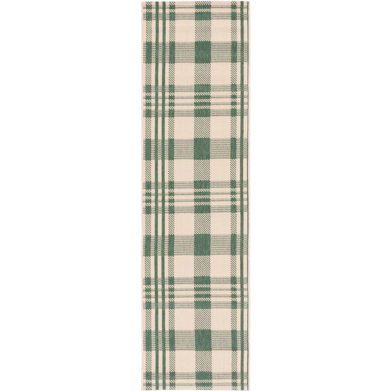 Courtyard CY6201 Power Loomed Indoor/Outdoor Runner Rug - Green/Beige - 2'3"x6'7" - Safavieh.