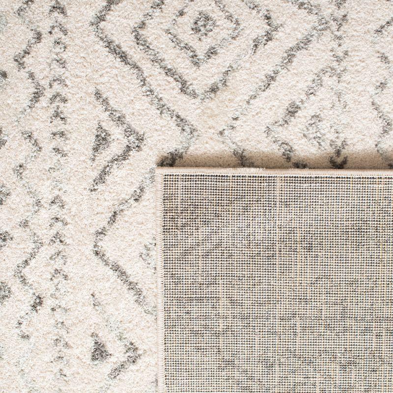 Ivory & Grey Moroccan Boho 2' x 4' Synthetic Area Rug