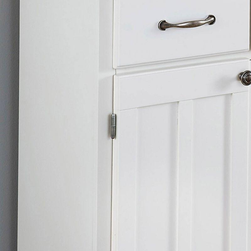 36.25" Sideboard Buffet Servers with Wood Top White - Home Styles: Kitchen Storage, Hutch Design, Wine Rack