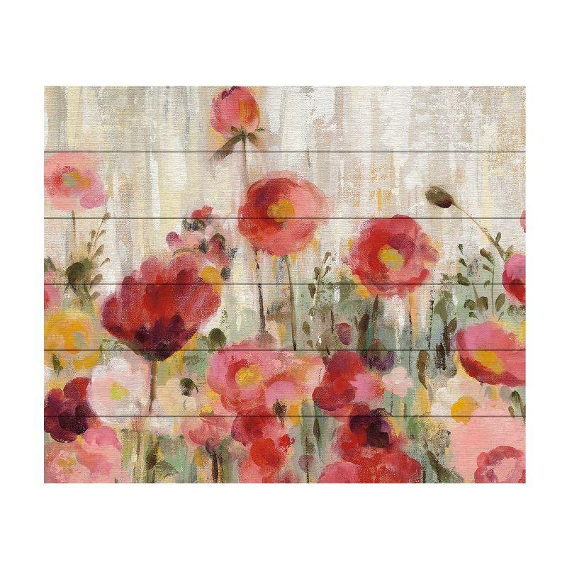 Silvia Vassileva 'Sprinkled Flowers Crop' Wood Slat Art