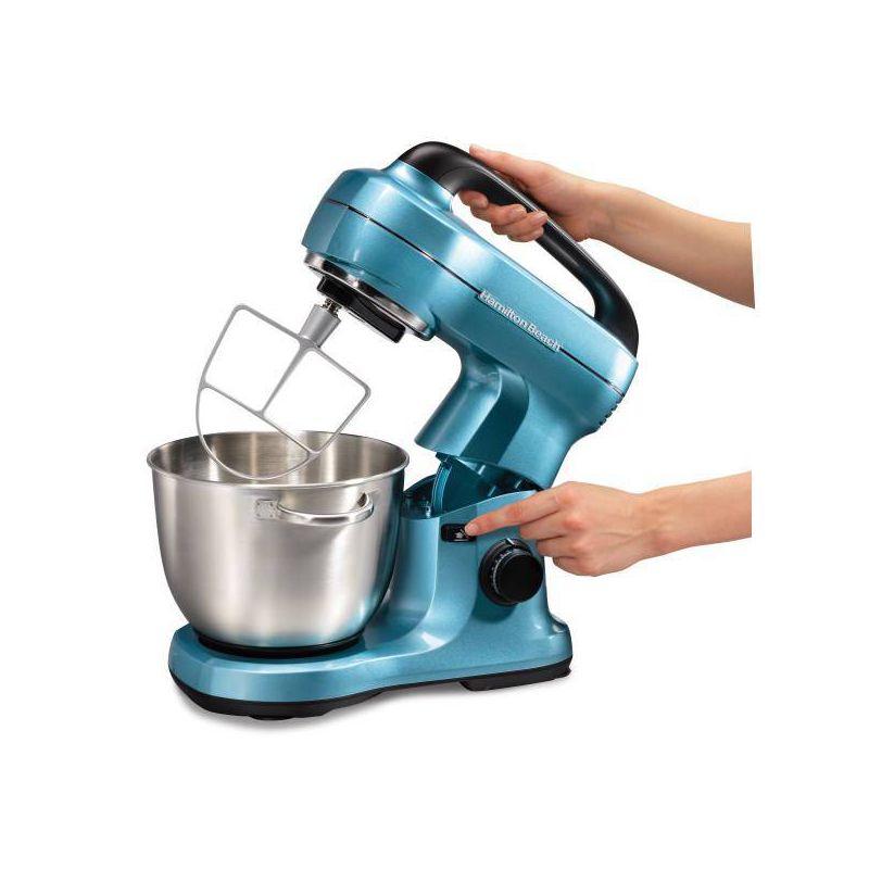 Hamilton Beach® 7-Speed 4-Quart Electric Stand Mixer with Splash Guard, Dough Hook, Flat Beater, and Whisk Attachments