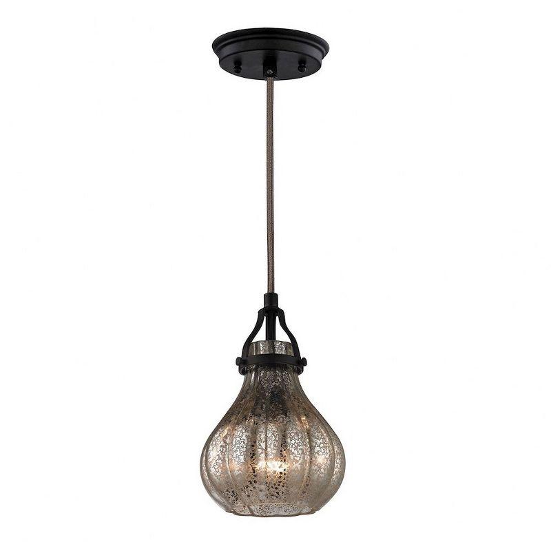 Danica Oil Rubbed Bronze Mini Pendant with Mercury Glass Shade