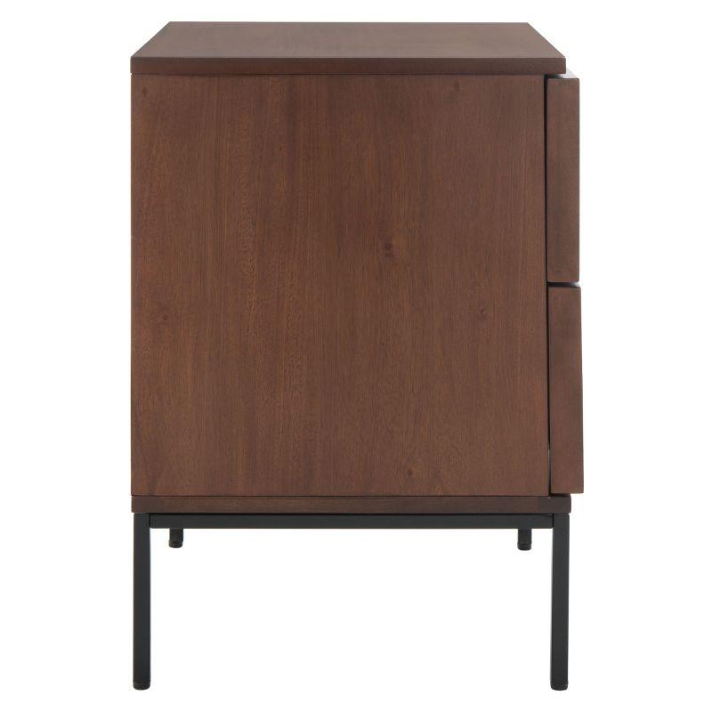 Zadie 2 Drawer Rattan Nightstand - NST5007 - Walnut/Natural - Safavieh