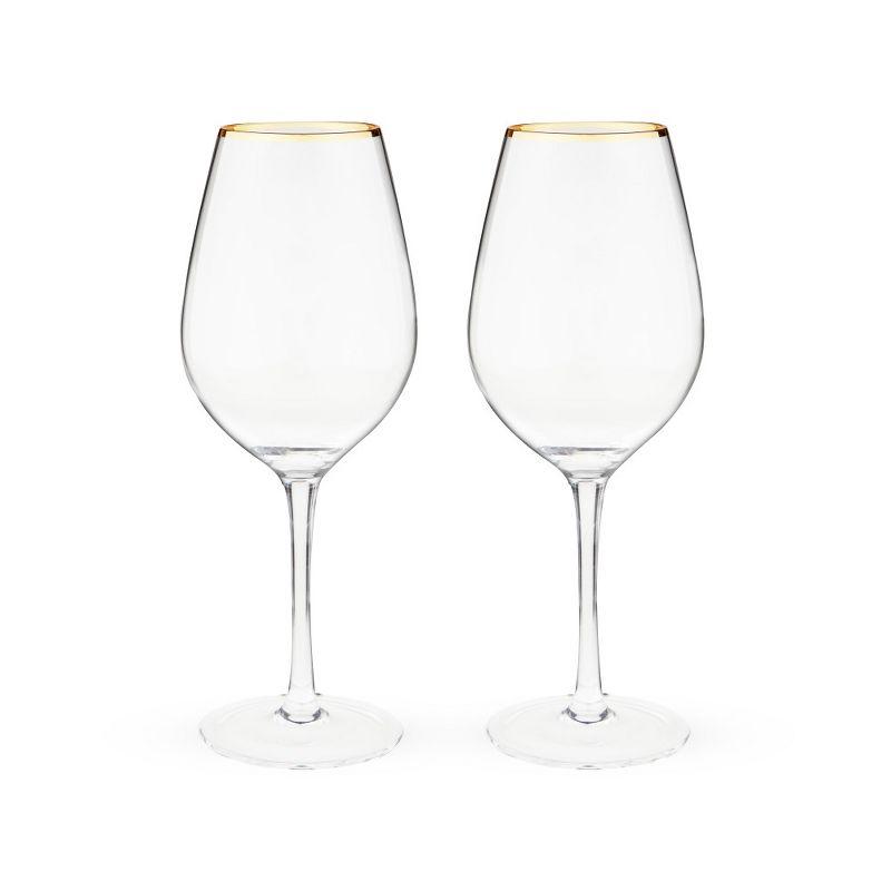 Twine Gilded Stemmed Wine Glasses (Set of 2)