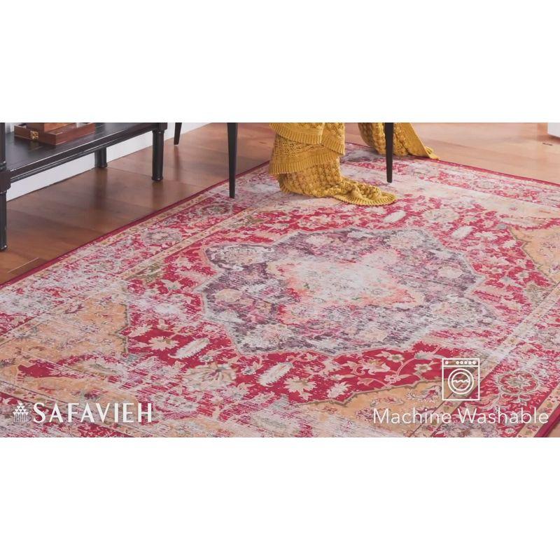 Tucson TSN131 Power Loomed Machine Washable Area Rug - Rust/Gold - 3'x5' - Safavieh.