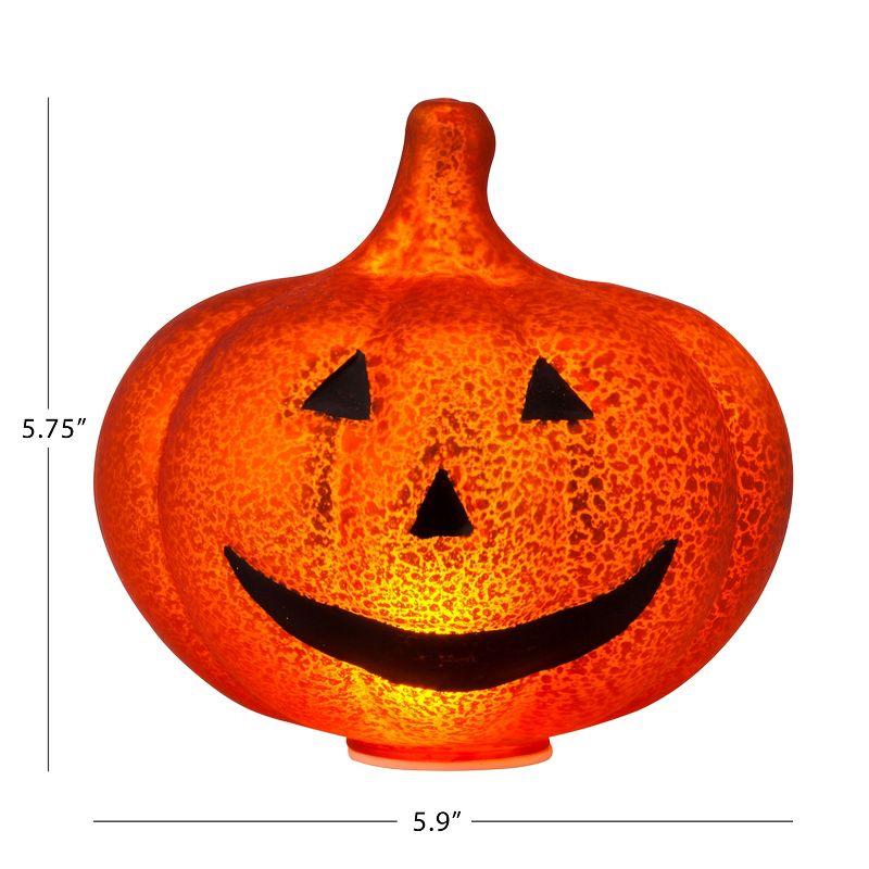 Mr. Halloween Mercury Glass LED Jack-O-Lantern Lights - 6" - Set of 2