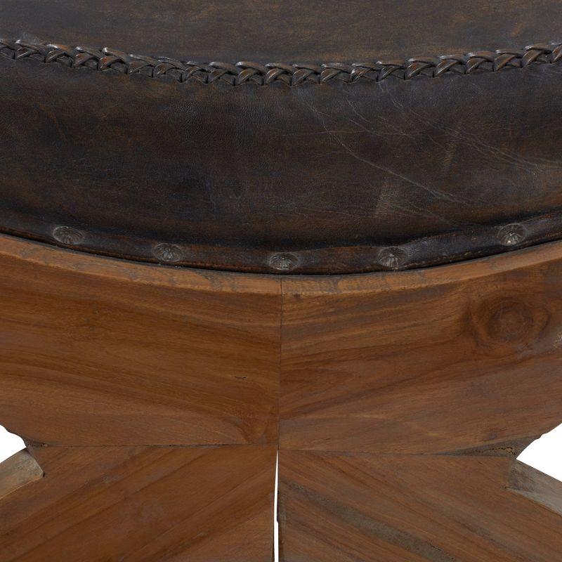 Traditional Leather Accent Chair Dark Brown - Olivia & May: Sturdy, Sophisticated, No Assembly Required