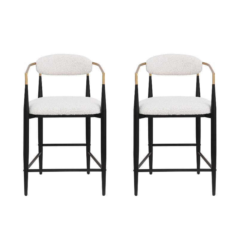 Willa Arlo™ Interiors Maconay Upholstered Counter Stool with Metal Frame (Set of 2)