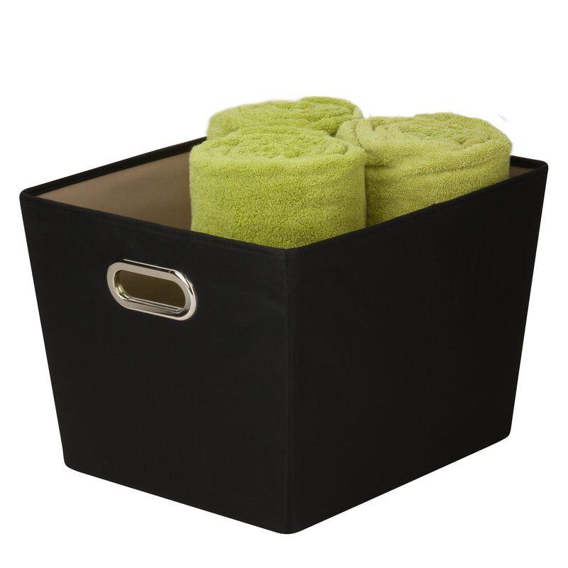 Honey-Can-Do Black Fabric Storage Bin 11 in. H X 13 in. W X 16 in. D