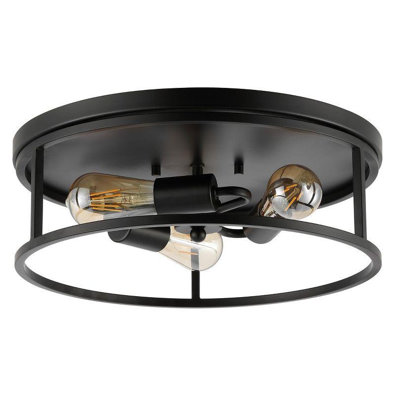 Broux 3 Light 15.75" Flush Mount - Black - Safavieh.