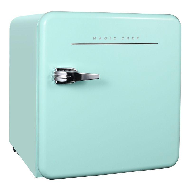 Magic Chef Magic Chef 1.6 Cubic Feet Retro Style Mini Fridge with Interior LED Light, Mint