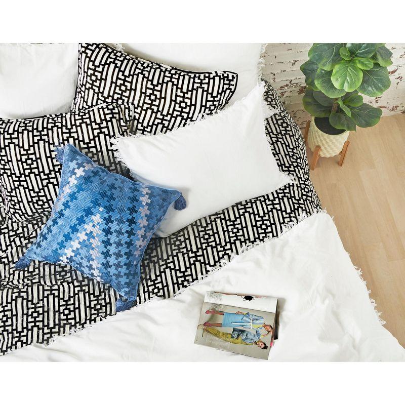 Naya Geometric Black and White Cotton Euro Sham