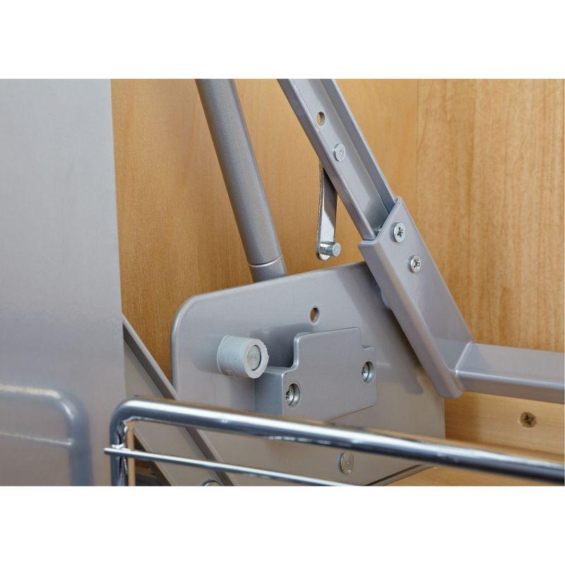 Rev-A-Shelf 24" Pull Down Heavy Duty Shelf Organizer for Tall Kitchen/ Bathroom, Dual Tier Wall Mounted Pantry Storage, Chrome, 5PD-24FOG