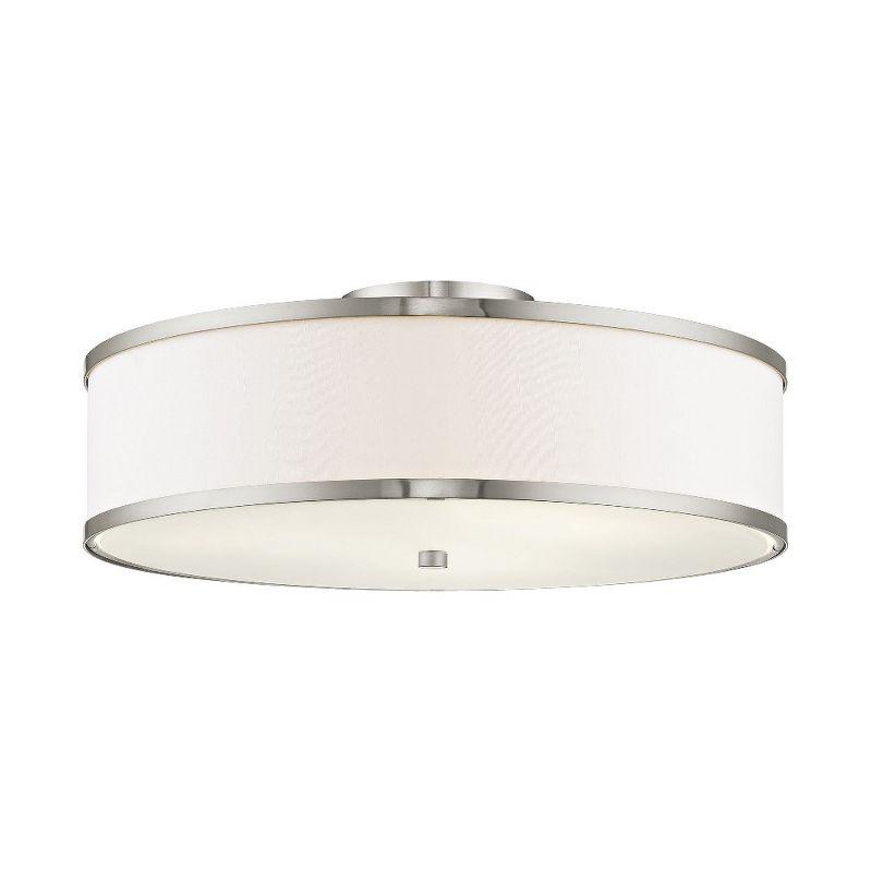 Livex Lighting Park Ridge 3 - Light Semi-Flush Mount in  Brushed Nickel