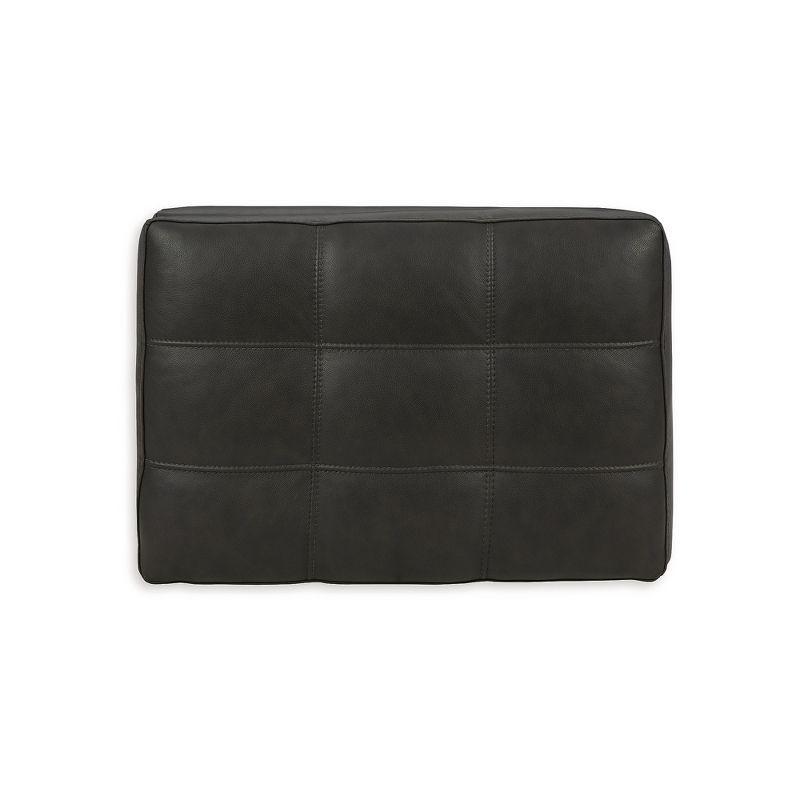 Signature Design by Ashley Contemporary Luigi Leather Ottoman, Black