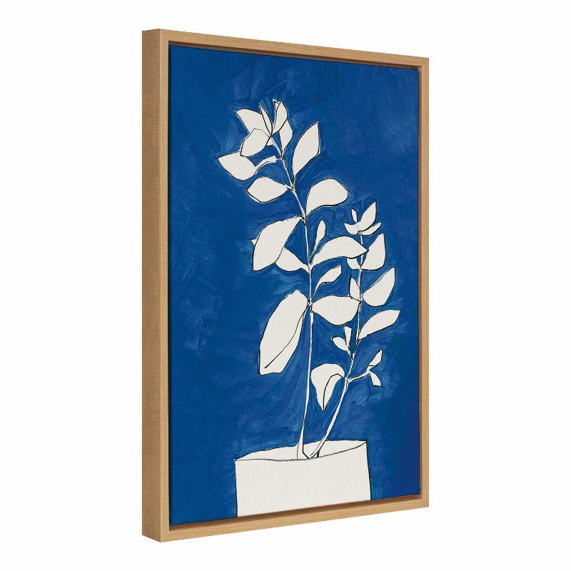 Kate and Laurel Sylvie Night Blooms Framed Canvas by Teju Reval, 18x24, Natural