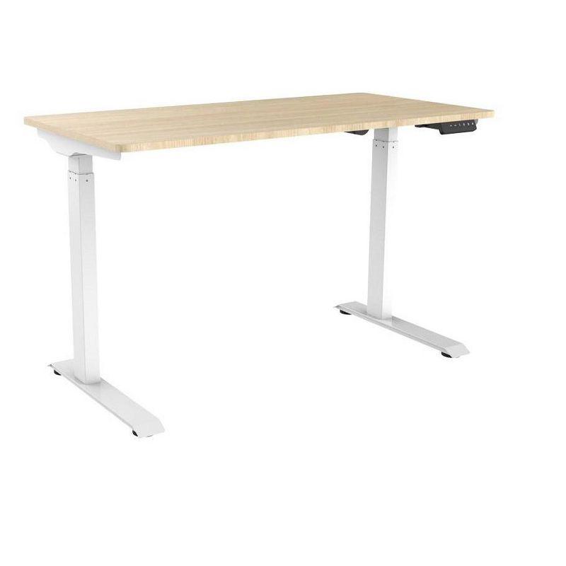 Monoprice WFH Single Motor Height Adjustable Sit-Stand Desk Table with 4 foot Top, White, Laptop Computer Workstation - Workstream Collection