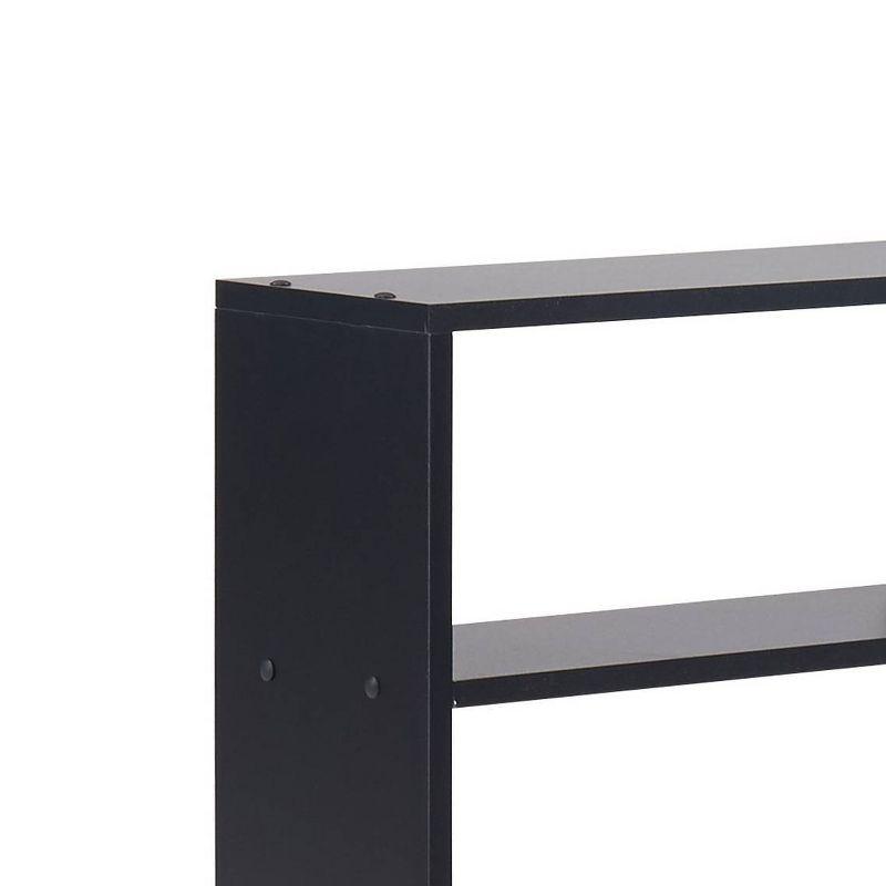 Black MDF Rectangular Wall Shelf with Cubes, 41" x 10"