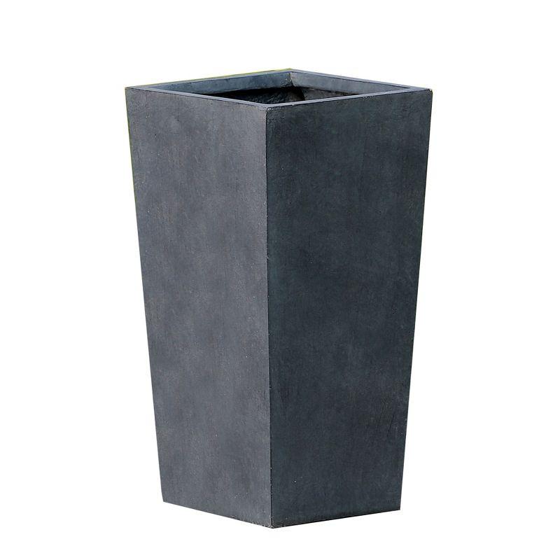 Modern Square Tapered Outdoor-Indoor Planter in Sleek Gray