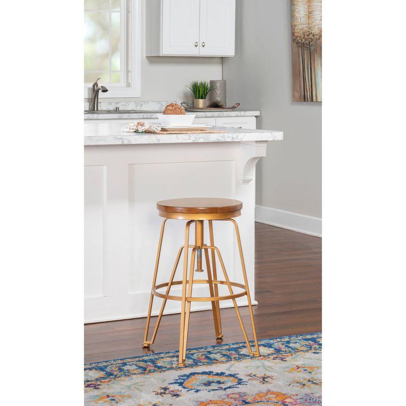 Metal and Wood Stools - Linon