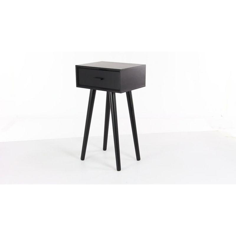 Modern Drawer Wooden Accent Table Black - Olivia & May: Compact Entryway Furniture, Single Storage