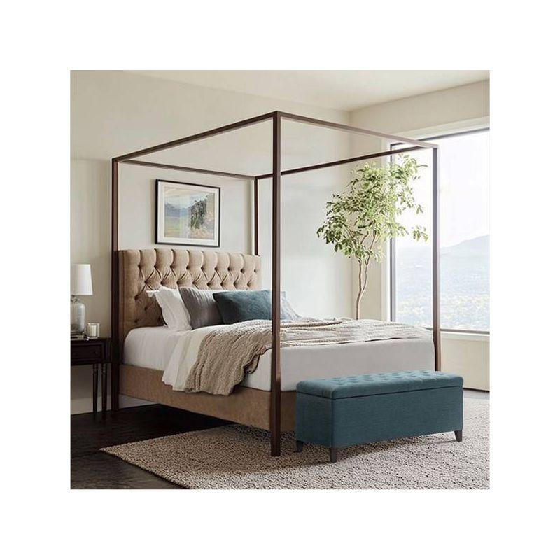 Selah Tufted Top Storage Bench Blue - Madison Park