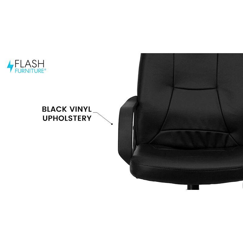 Flash Furniture Holly High Back Black Glove Vinyl Executive Swivel Office Chair with Arms